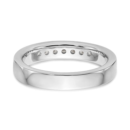 14k White Gold 7-Stone 1/4 carat Round Diamond Complete Channel Band