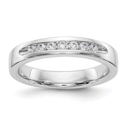 14k White Gold 7-Stone 1/4 carat Round Diamond Complete Channel Band