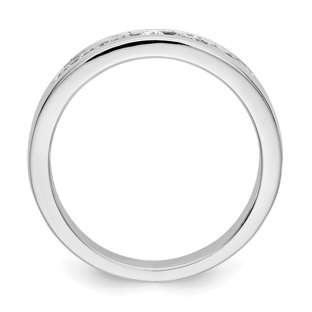 14K White Gold 7-Stone Real Diamond Channel Band