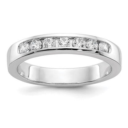 14K White Gold 7-Stone Real Diamond Channel Band