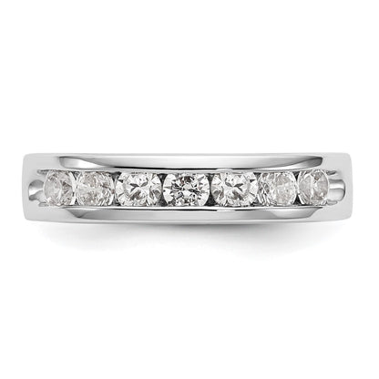 14k White Gold 7-Stone 3/4 carat Round Diamond Complete Channel Band