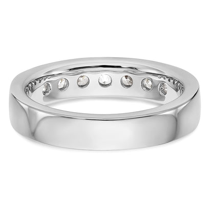 14k White Gold 7-Stone 3/4 carat Round Diamond Complete Channel Band