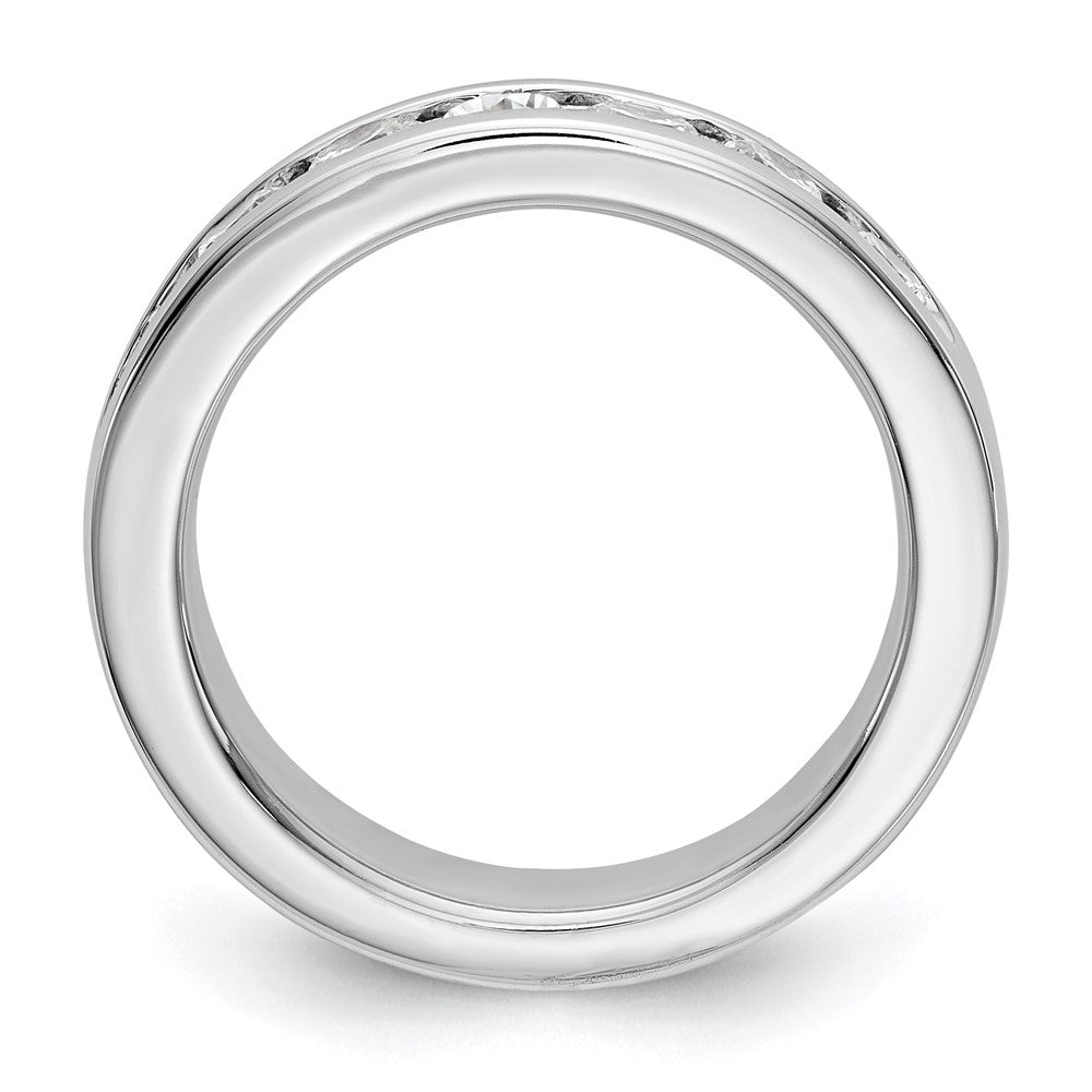 14K White Gold 7-Stone Real Diamond Channel Band