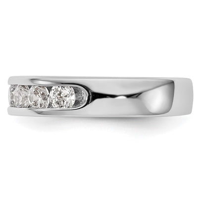 14K White Gold 7 Stone 1 Carat Round Diamond Complete Channel Band