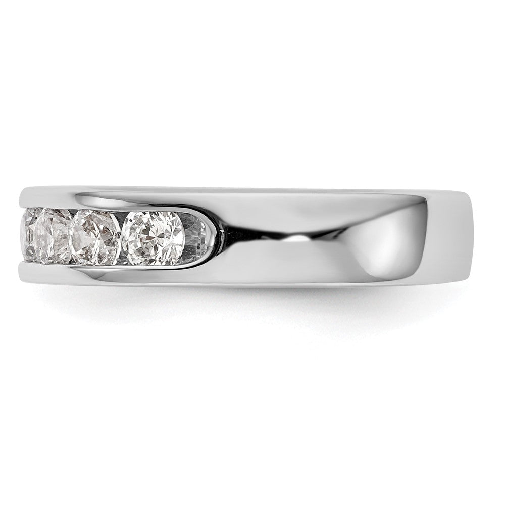 14K White Gold 7-Stone Real Diamond Channel Band