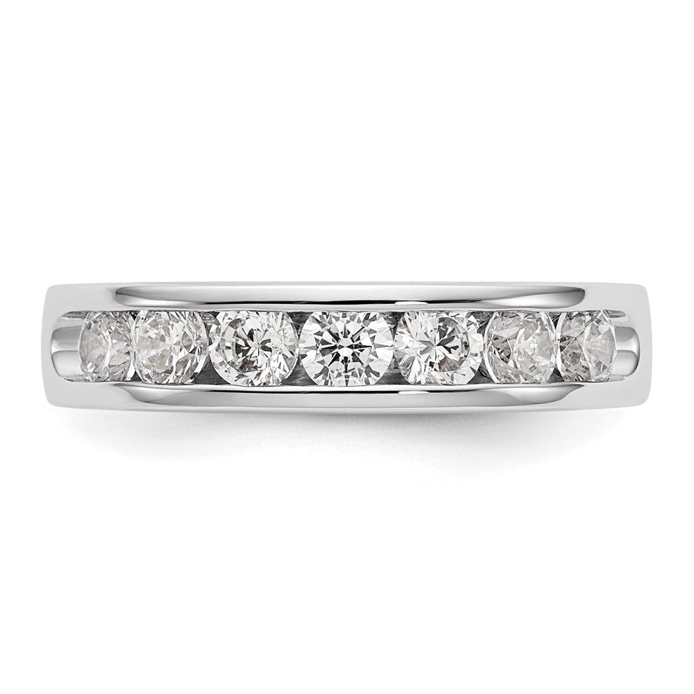 14K White Gold 7 Stone 1 Carat Round Diamond Complete Channel Band