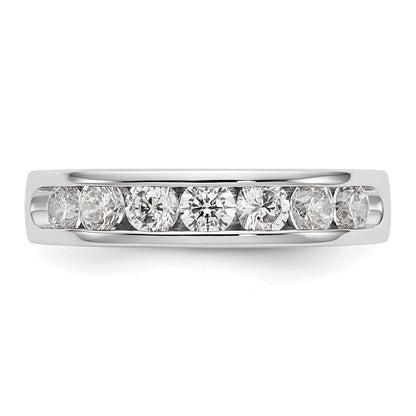 14K White Gold 7-Stone Real Diamond Channel Band