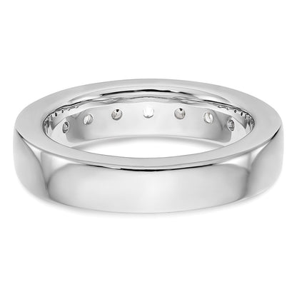 14K White Gold 7-Stone Real Diamond Channel Band