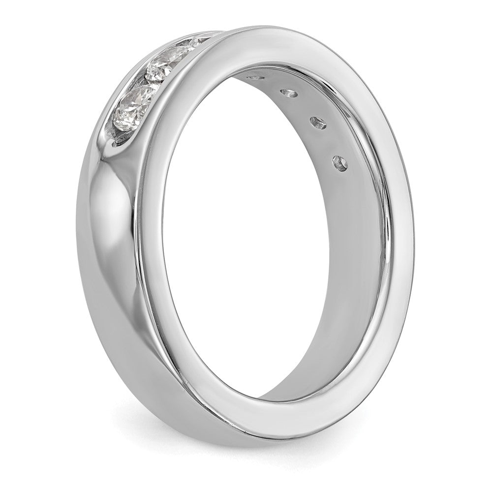 14K White Gold 7 Stone 1 Carat Round Diamond Complete Channel Band