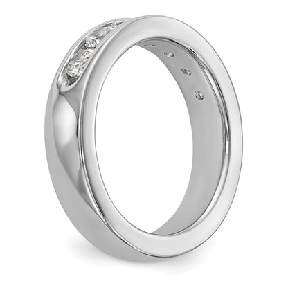 14K White Gold 7 Stone 1 Carat Round Diamond Complete Channel Band