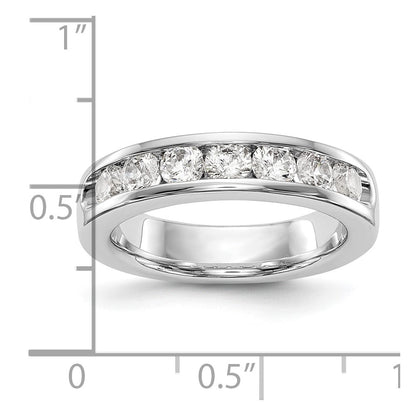 14K White Gold 7 Stone 1 Carat Round Diamond Complete Channel Band