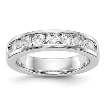 14K White Gold 7 Stone 1 Carat Round Diamond Complete Channel Band