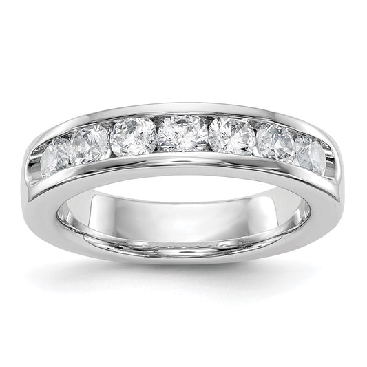 14K White Gold 7-Stone Real Diamond Channel Band