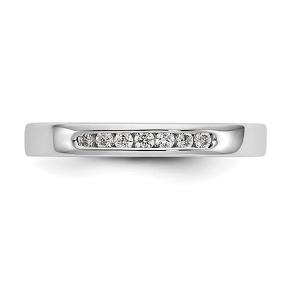 14K White Gold 7 Stone 1/8 Carat Round Diamond Complete Channel Band