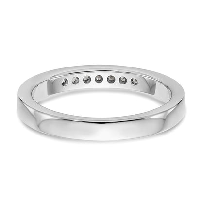 14K White Gold 7 Stone 1/8 Carat Round Diamond Complete Channel Band