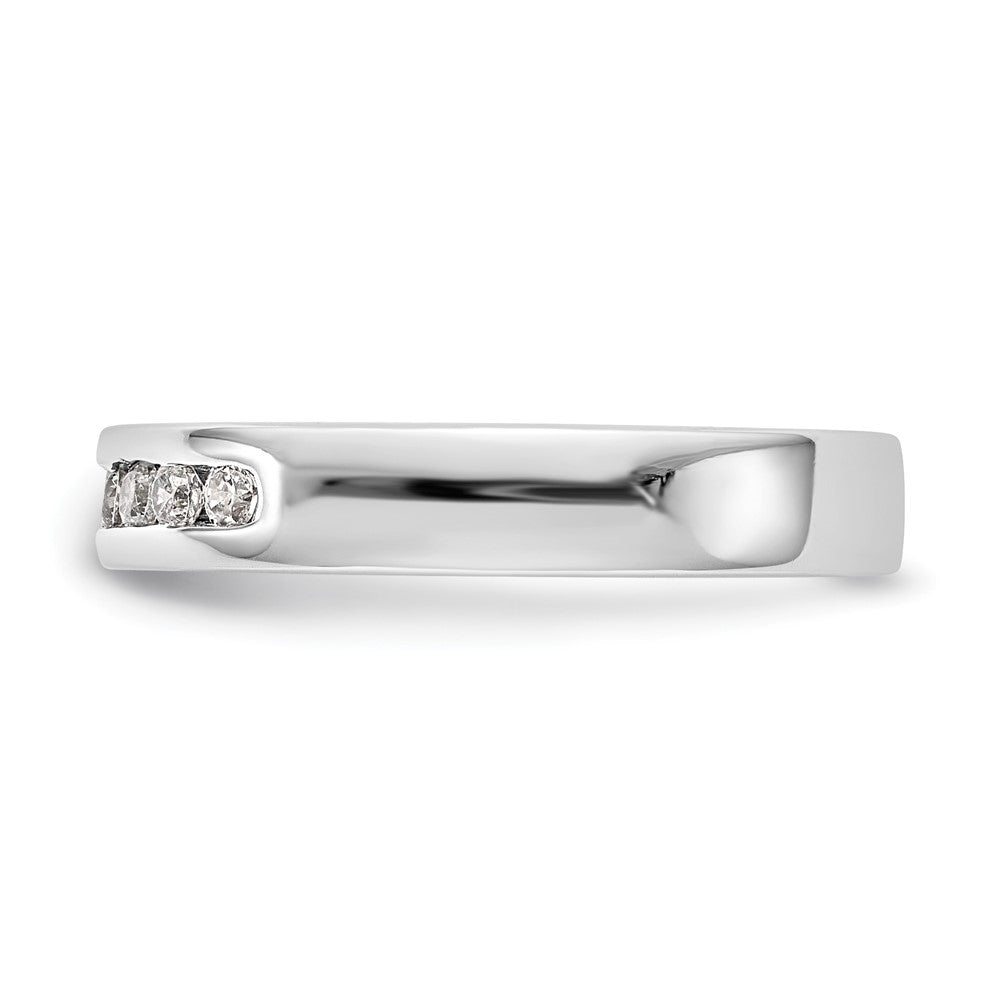 14K White Gold 7-Stone Real Diamond Channel Band