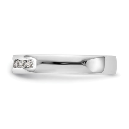 14K White Gold 7-Stone Real Diamond Channel Band