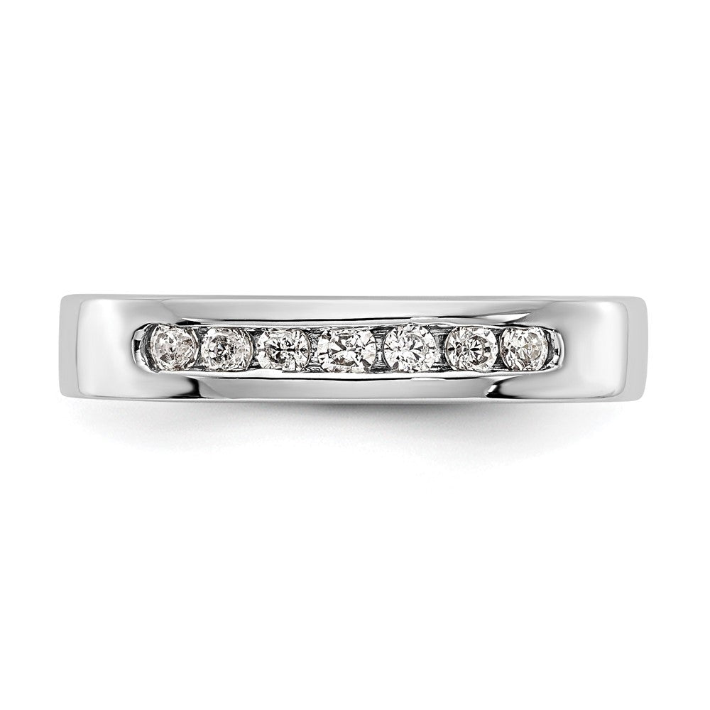 14K White Gold 7-Stone Real Diamond Channel Band