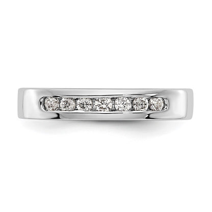 14K White Gold 7-Stone Real Diamond Channel Band