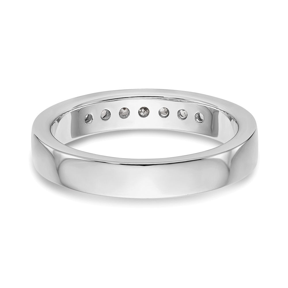 Platinum 7 Stone 1/5 Carat Round Diamond Complete Channel Band