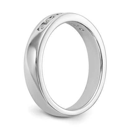 14K White Gold 7-Stone Real Diamond Channel Band