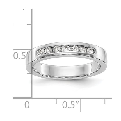 14K White Gold 7-Stone Real Diamond Channel Band