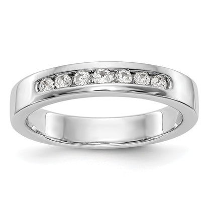 14K White Gold 7-Stone Real Diamond Channel Band