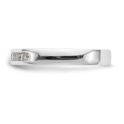 14K White Gold 7 Stone 1/4 Carat Round Diamond Complete Channel Band