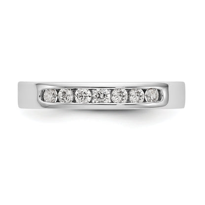 14K White Gold 7 Stone 1/4 Carat Round Diamond Complete Channel Band
