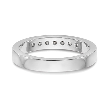 14K White Gold 7 Stone 1/4 Carat Round Diamond Complete Channel Band