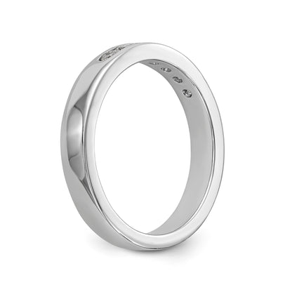 14K White Gold 7 Stone 1/4 Carat Round Diamond Complete Channel Band