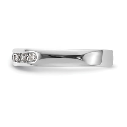 14K White Gold 7 Stone 1/3 Carat Round Diamond Complete Channel Band