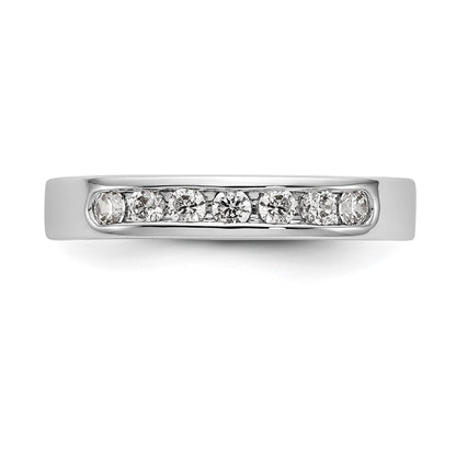 14K White Gold 7 Stone 1/3 Carat Round Diamond Complete Channel Band