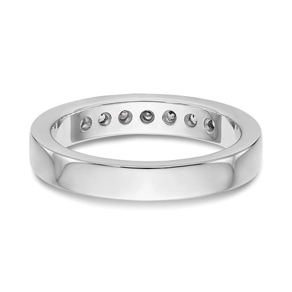 14K White Gold 7 Stone 1/3 Carat Round Diamond Complete Channel Band