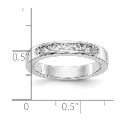14K White Gold 7 Stone 1/3 Carat Round Diamond Complete Channel Band