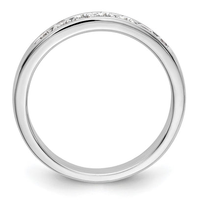 14K White Gold 7-Stone Real Diamond Channel Band