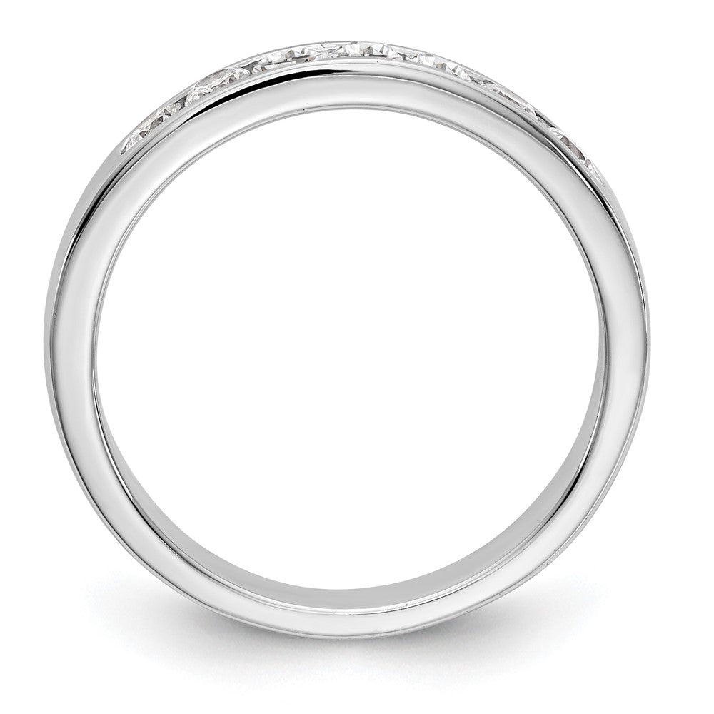 14K White Gold 7 Stone 3/8 Carat Round Diamond Complete Channel Band
