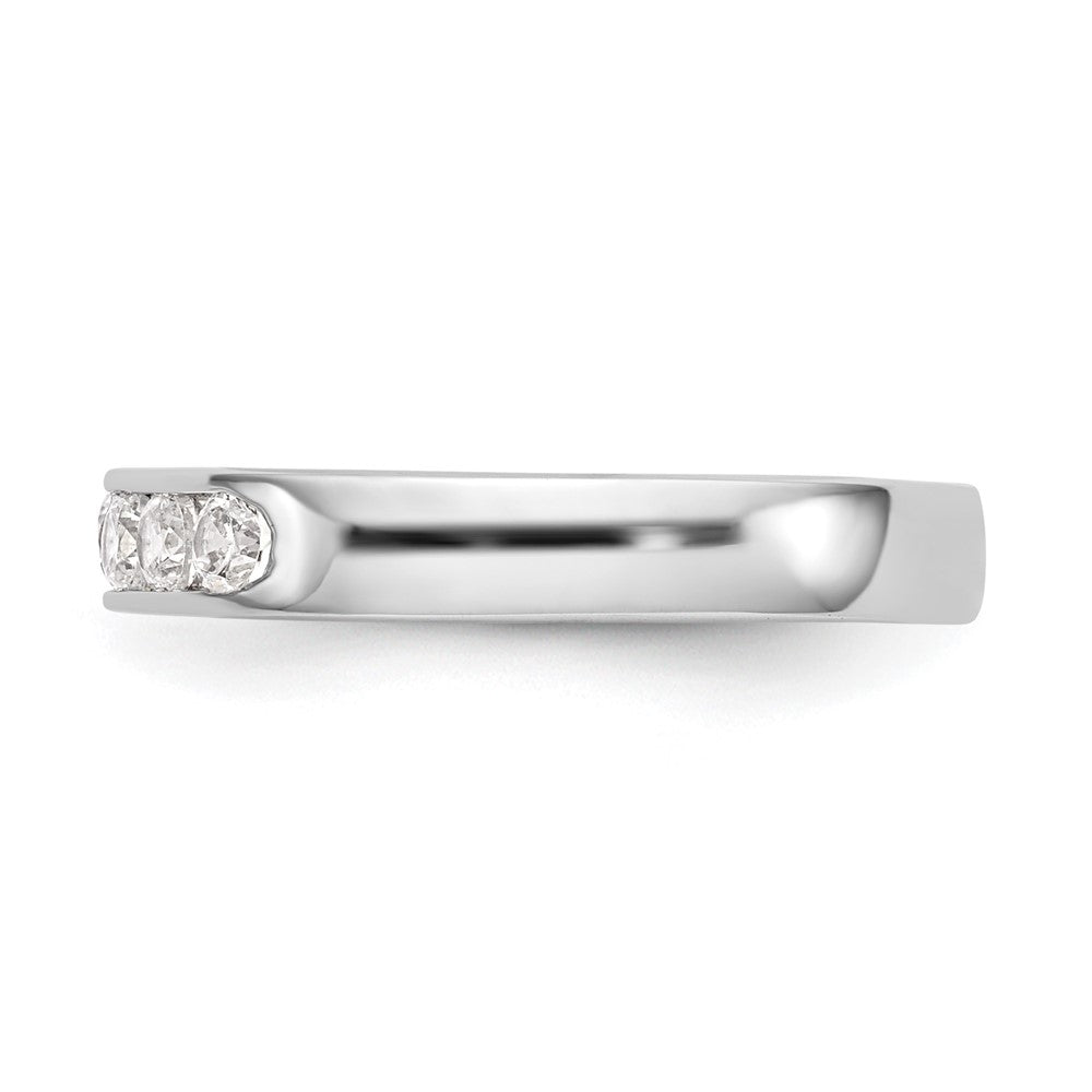 14K White Gold 7-Stone Real Diamond Channel Band