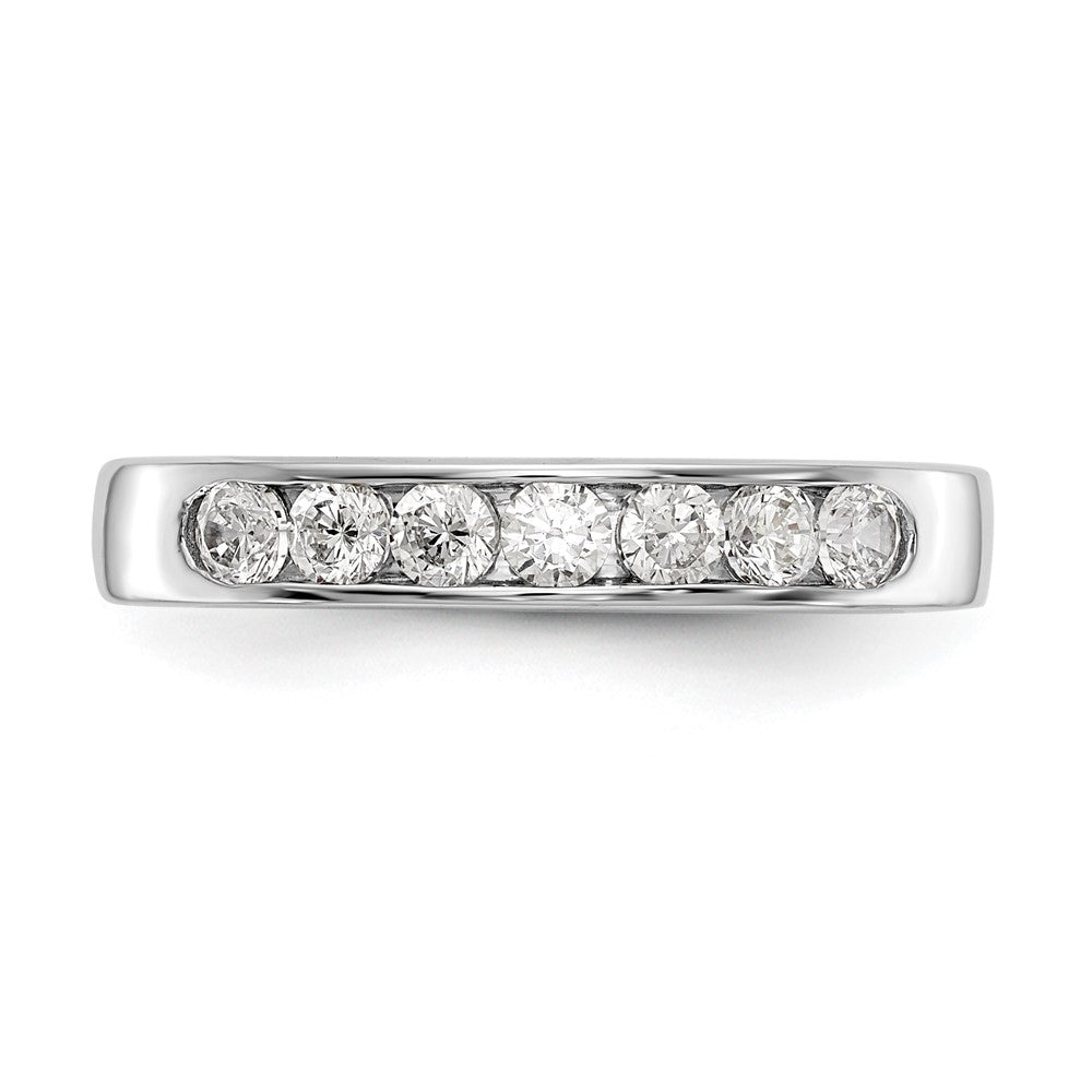 14K White Gold 7-Stone Real Diamond Channel Band