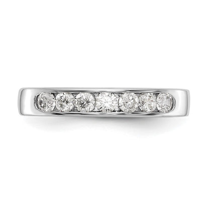 14K White Gold 7-Stone Real Diamond Channel Band