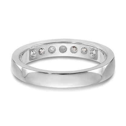 14K White Gold 7 Stone 3/8 Carat Round Diamond Complete Channel Band