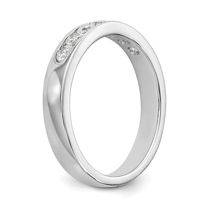 14K White Gold 7 Stone 3/8 Carat Round Diamond Complete Channel Band