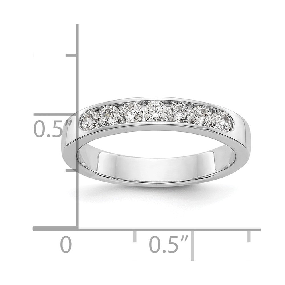 14K White Gold 7-Stone Real Diamond Channel Band