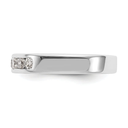 14K White Gold 7 Stone 1/2 Carat Round Diamond Complete Channel Band