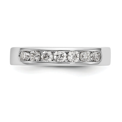 14K White Gold 7 Stone 1/2 Carat Round Diamond Complete Channel Band