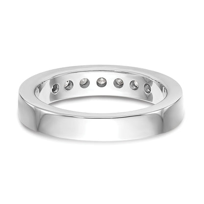 14K White Gold 7 Stone 1/2 Carat Round Diamond Complete Channel Band