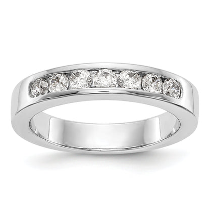 14K White Gold 7 Stone 1/2 Carat Round Diamond Complete Channel Band