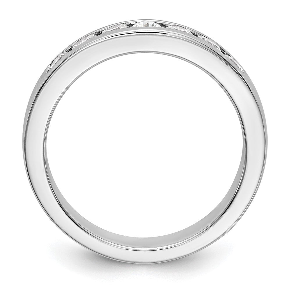 14K White Gold 7 Stone 1/2 Carat Round Diamond Complete Channel Band