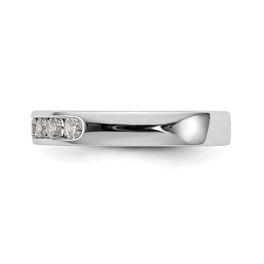 14K White Gold 7-Stone Real Diamond Channel Band