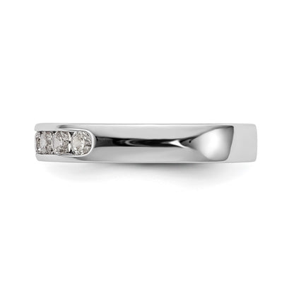 14K White Gold 7-Stone Real Diamond Channel Band